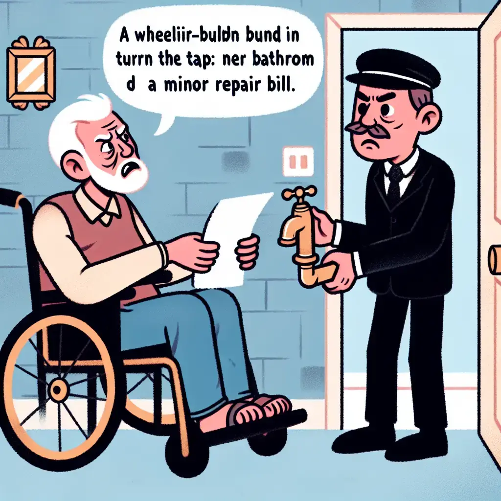 Representation of A tenant with a disability was unable to turn the taps in her home. Her landlord initially refused to cover a $200 repair cost until a legal letter was issued.